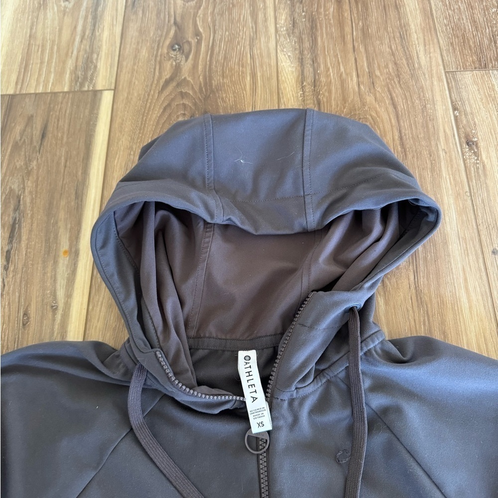 Athleta Glacier Handkerchief Hoodie Snap sides Gray Size XS - Picture 4 of 7